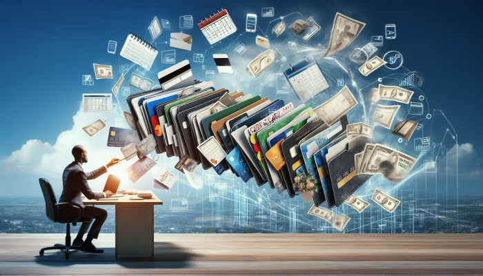 Beginning the Debt Consolidation Process with Bad Credit: A Comprehensive UK Guide | DCL Visual representation of a person organizing credit cards and loan documents into a single folder, symbolizing the essence of debt consolidation.