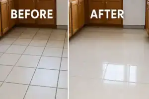 before and after porcelain tile restoration