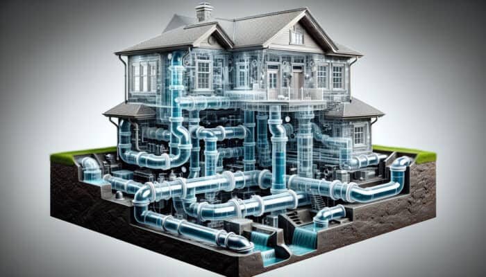 A well-maintained perimeter drainage system featuring clear pipes and free-flowing catch basins, ensuring efficient water flow.