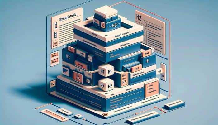 An organized webpage featuring H1, H2, H3 headings, schema markup, bullet points, and a key takeaway section.