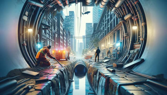 Sewer Inspection Services in Gastown Vancouver: A modern sewer inspection in action, highlighting advanced techniques to uncover cracks and blockages.