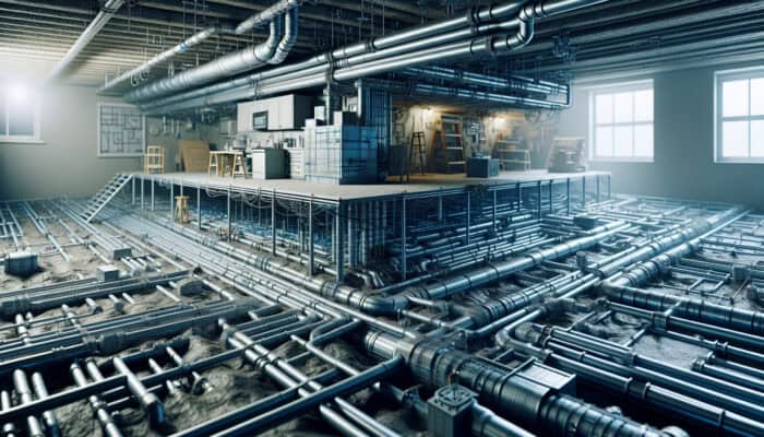 Crawl Space Drainage Systems in Chilliwack: Illustration of a crawl space featuring drainage solutions that control water flow, prevent mold, and promote a healthy indoor atmosphere.